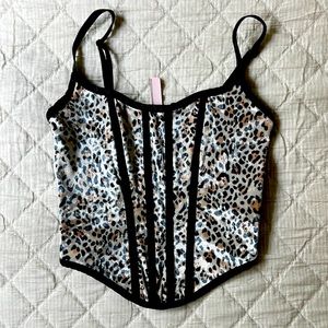 NWT Cheetah Leopard Print Corset Bustier Top